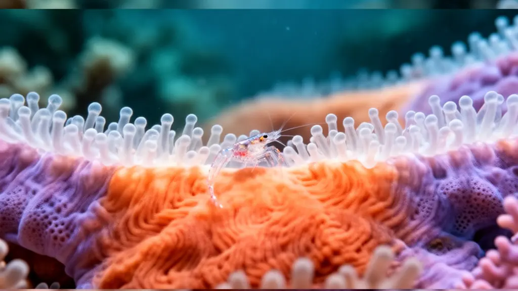 Gros plan macro sur une branche de corail vivant aux couleurs vibrantes, montrant la texture délicate de l'organisme marin et sa fragilité