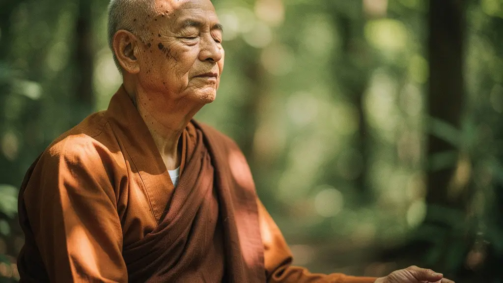 Moine de la forêt méditant dans la nature en Thaïlande