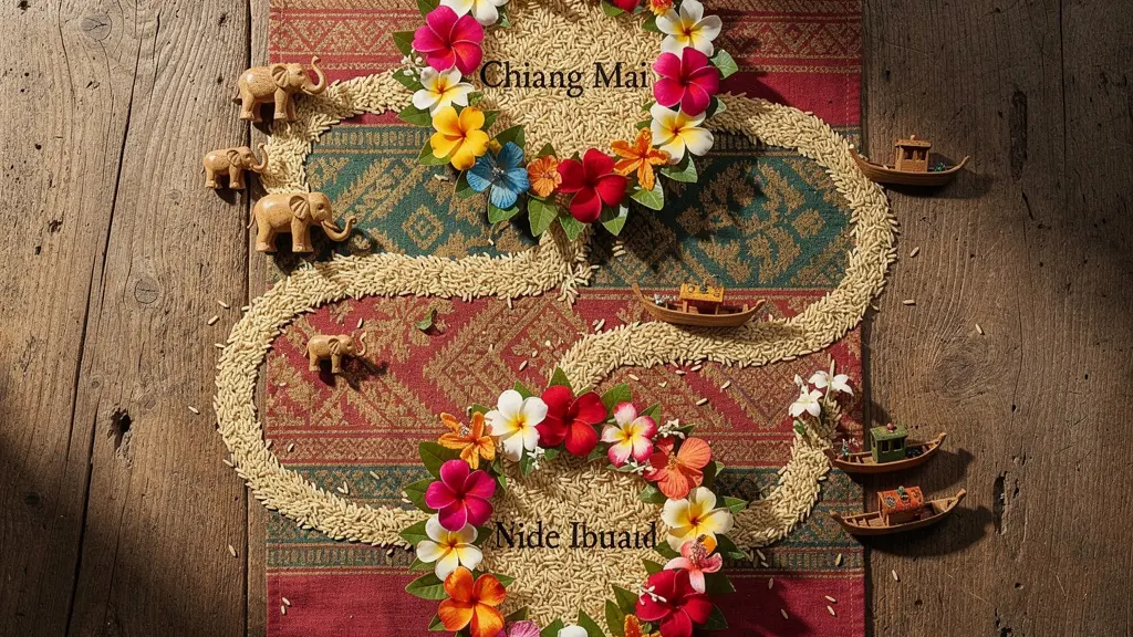 Vue aérienne illustrant la stratégie des camps de base avec deux hubs principaux en Thaïlande